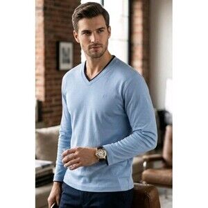 Pierre Cardin Pullover Shirt XL Blue Cotton & Pierre Cardin Watch